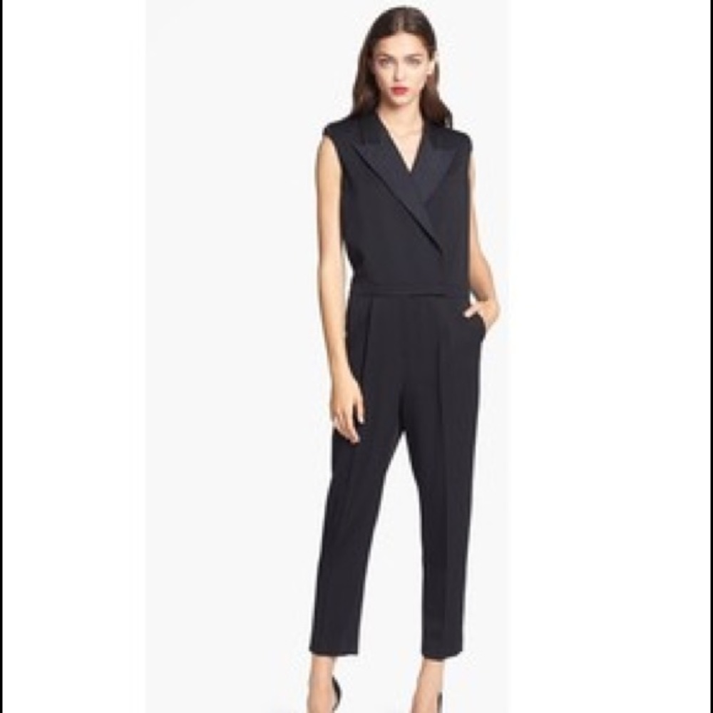 COPY - Rachel Zoe 'Cypress' Leather Trim Jumpsuit